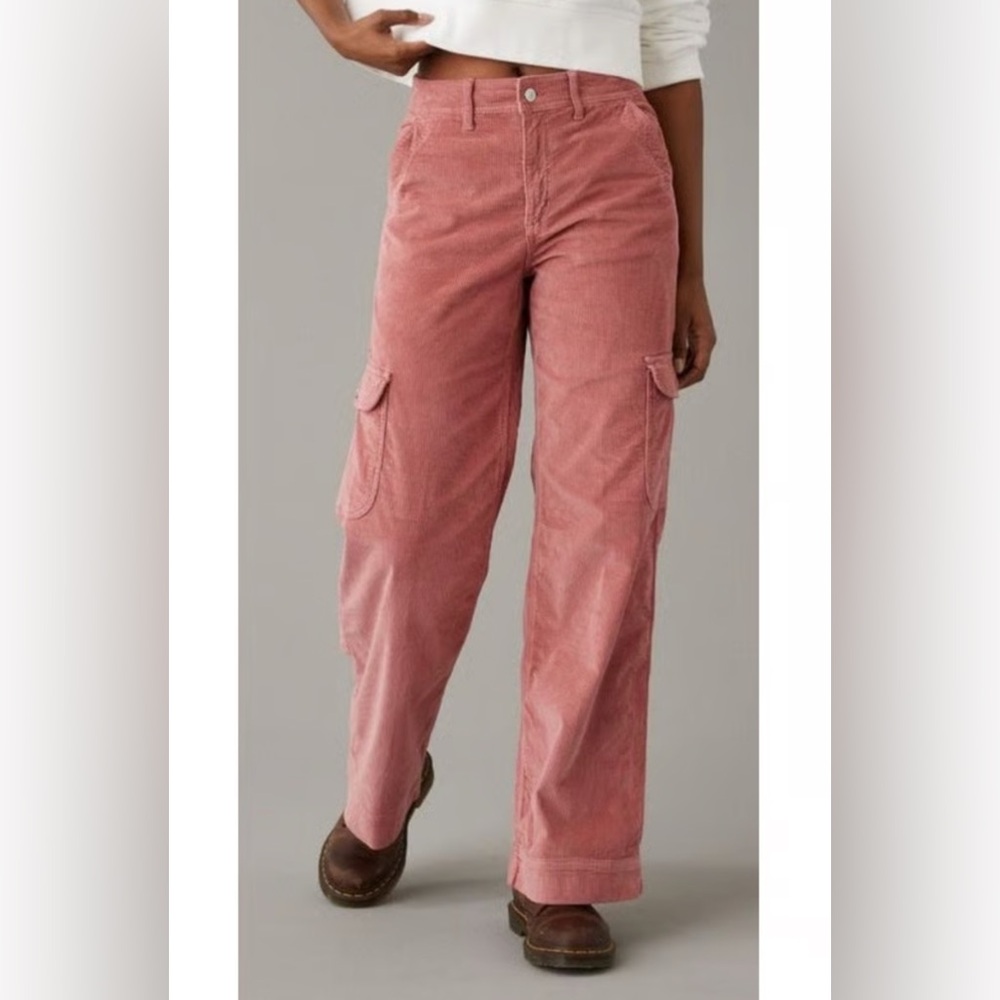 American Eagle Outfitters Pink Corduroy Cargo Pants